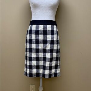 J. Crew‎ Black and White Plaid Pencil Skirt